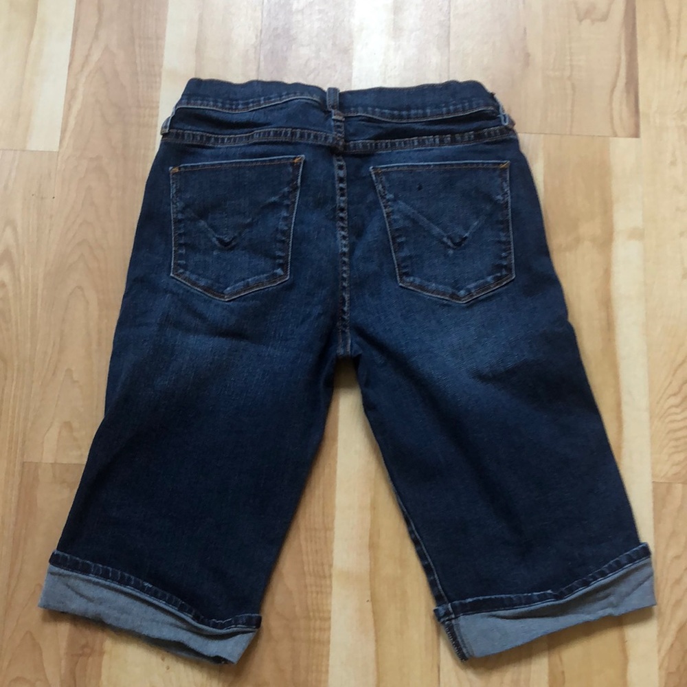 Hudson Jean Amelia Cuffed Bermuda shorts  28 dark wash stretch knee